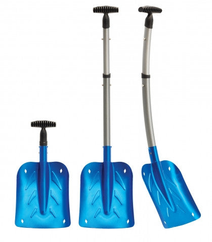 34" Retractable Emergency Snow Shovel For Car | Small & Compact | Tool For Snow Camping, Skiing, Snowmobiles, Avalanche Survival | Lightweight Aluminum & ABS Plastic | Black-Blue